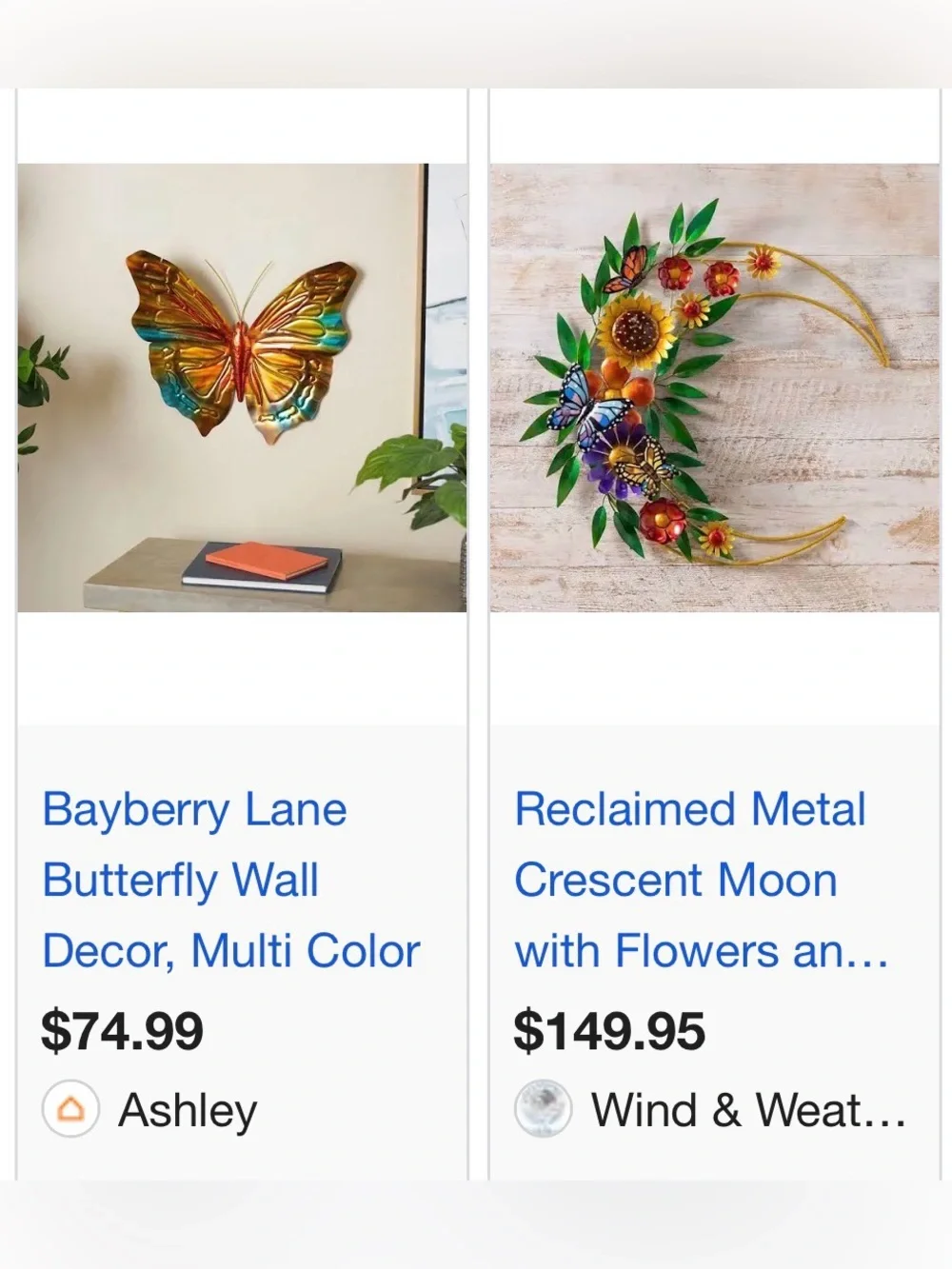 Multicolor Butterfly Wreath metal for Wall or front door decor 15 inches around